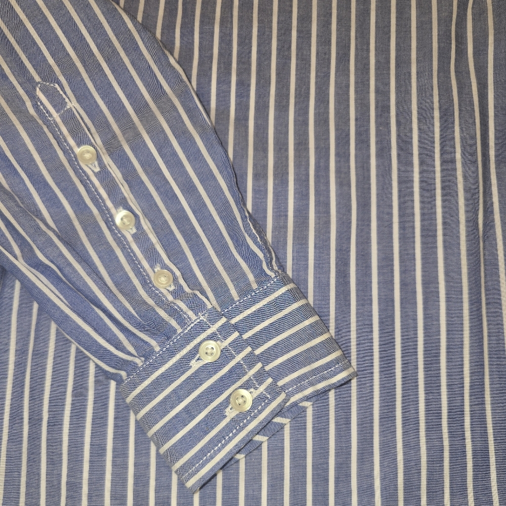 GAP Blue and White Boyfriend Shirt - Picture 3 of 5